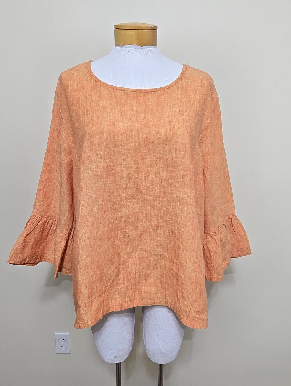 Bryn Walker Womens 100% Linen Top Sz XL Oversized Flare Lagenlook Vacation Beach
